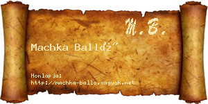 Machka Balló névjegykártya